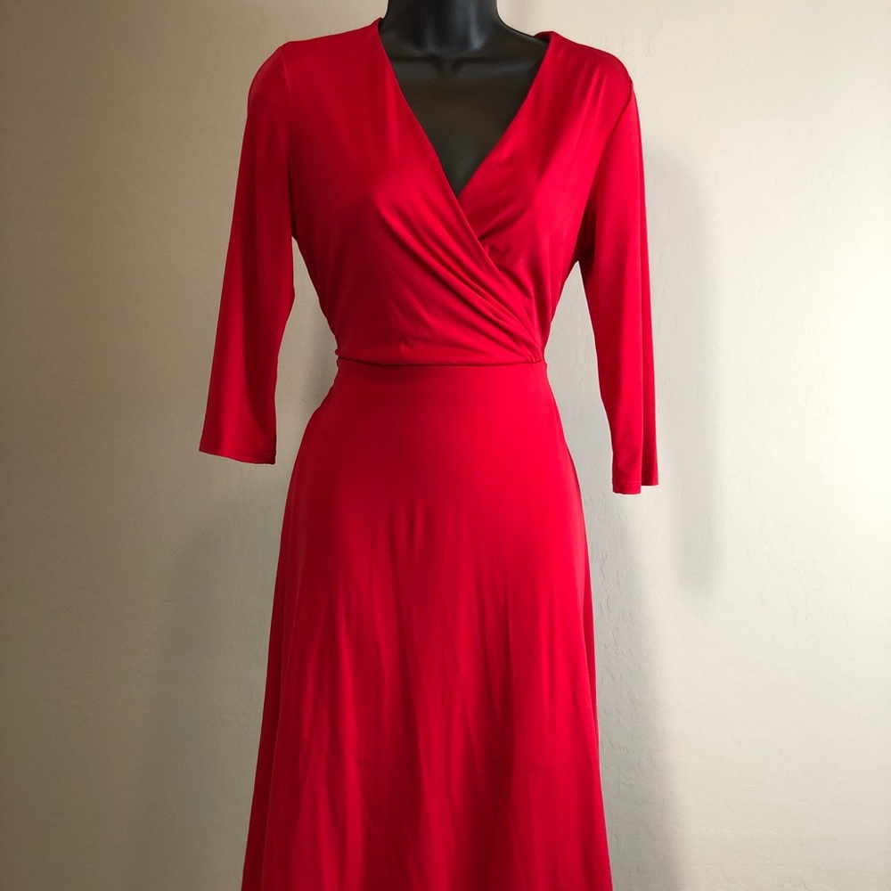 Red B-Slim faux Wrap dress Size m